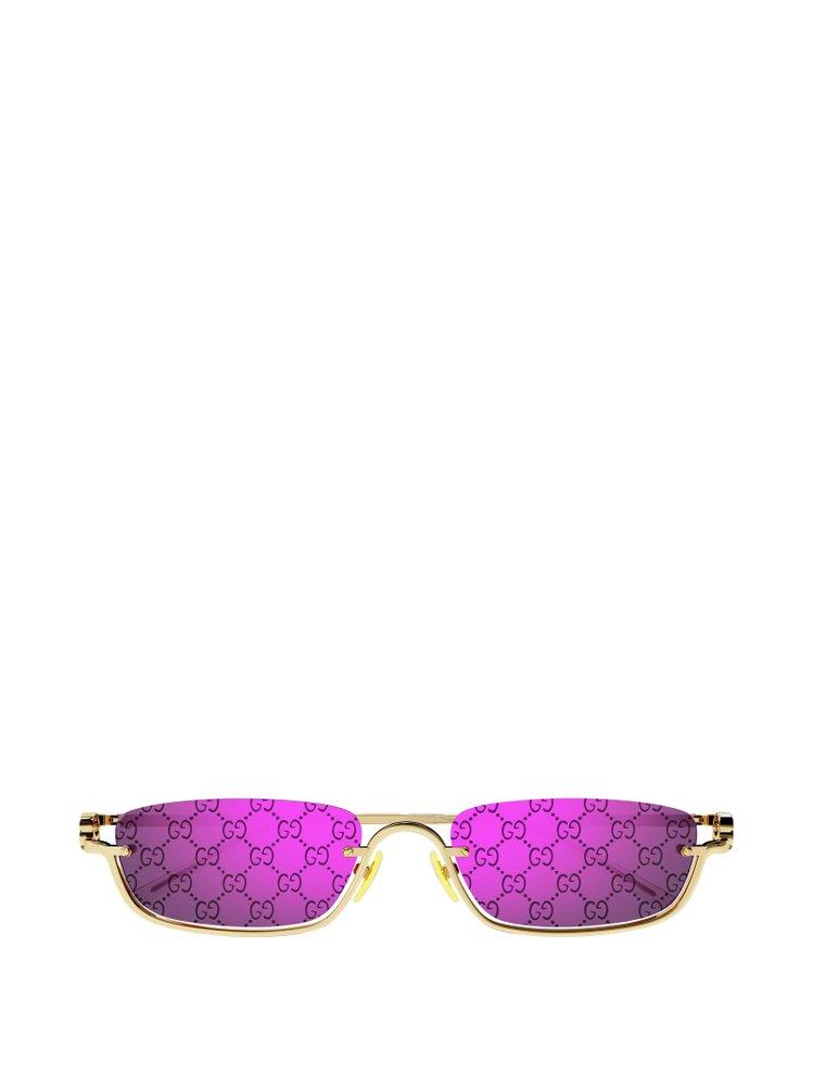 Gucci Rectangle Frame Sunglasses in Purple | Lyst