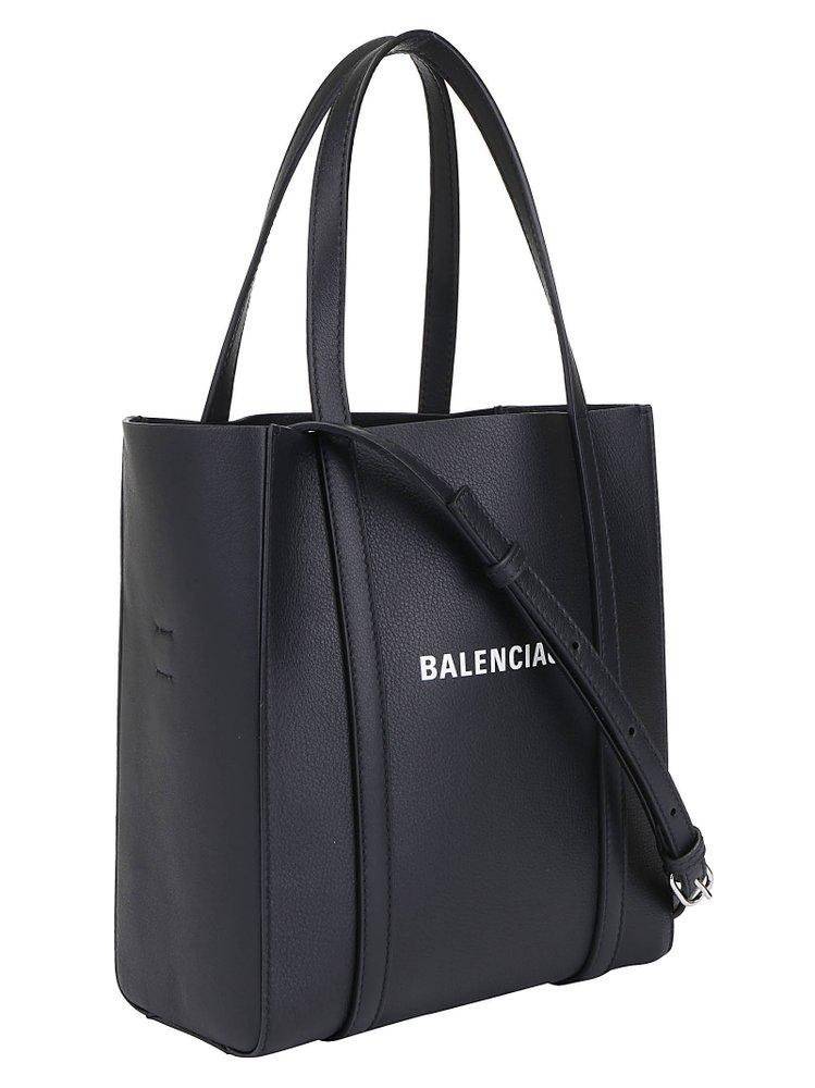 Balenciaga Double Handle Everyday Wave Logo Tote Bag in Black
