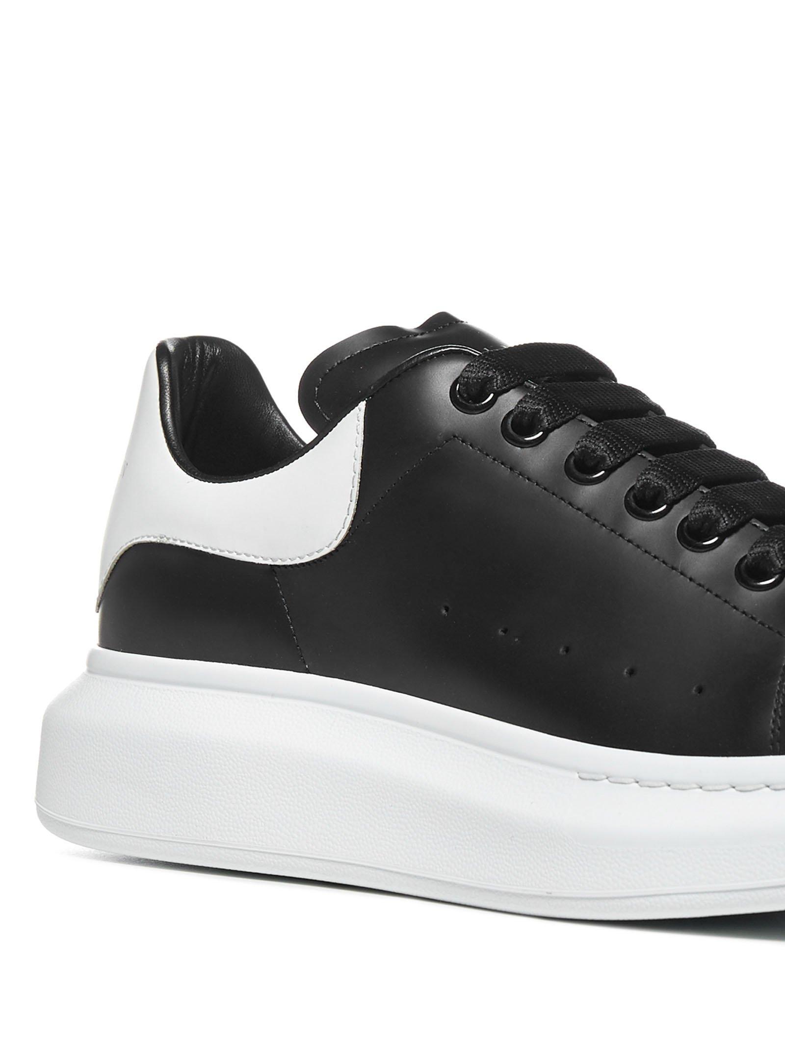 Alexander McQueen Leather Oversized Sole Sneakers Black/white for 