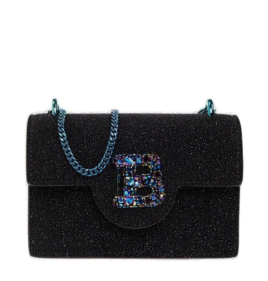 Balmain Crystalembellished Crossbody Bag in Black Lyst