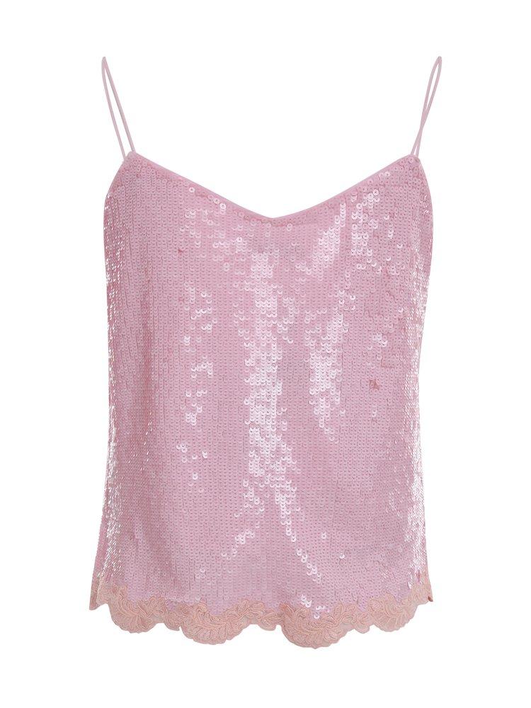 Twinset Synthetic Sequinned Embroidered Detail Camisole in Pink Womens Clothing Lingerie Camisoles 
