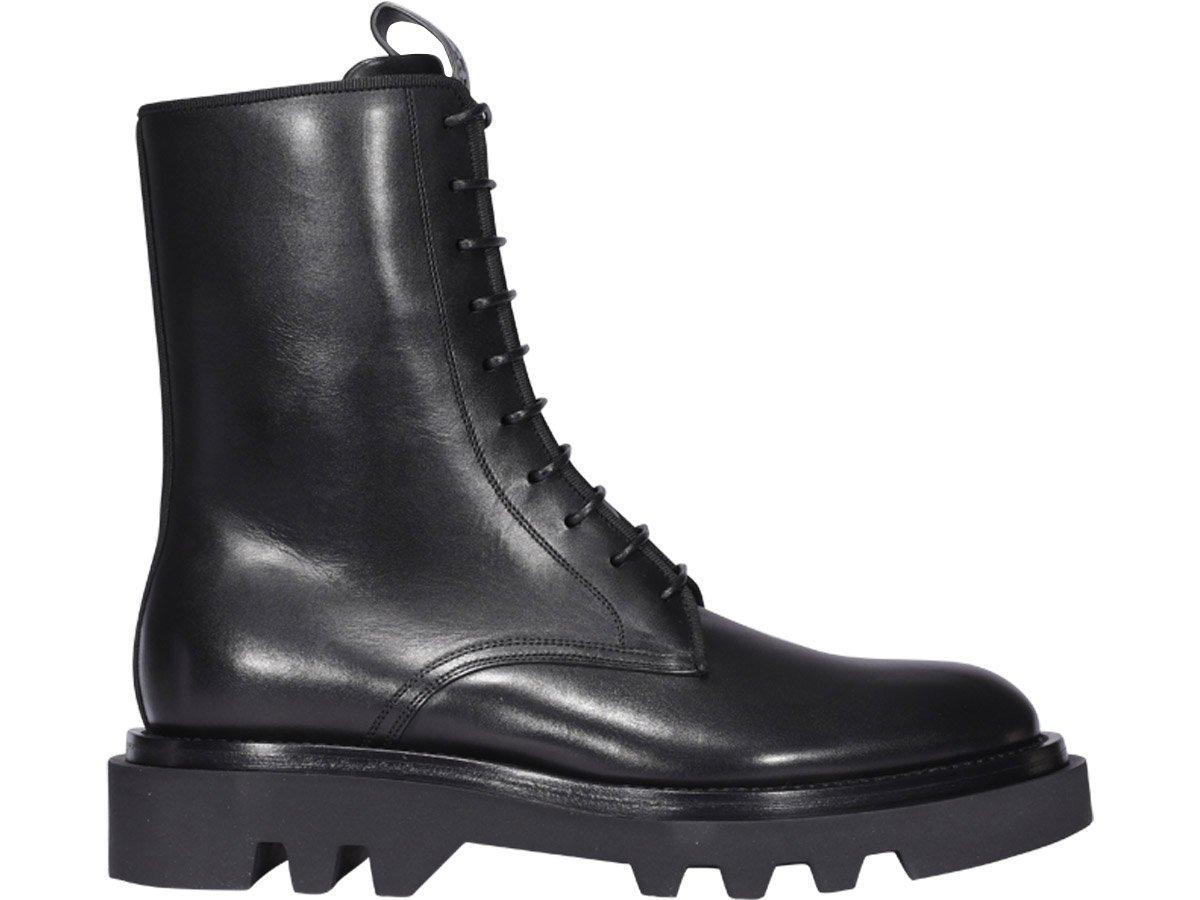 Givenchy Leather Combat Lace Up Boots in Black for Men - Lyst