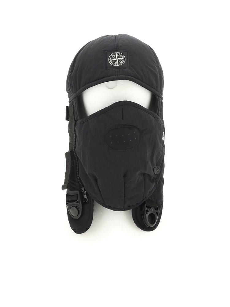 Stone Island Logo Patch Padded Balaclava in Black for Men | Lyst