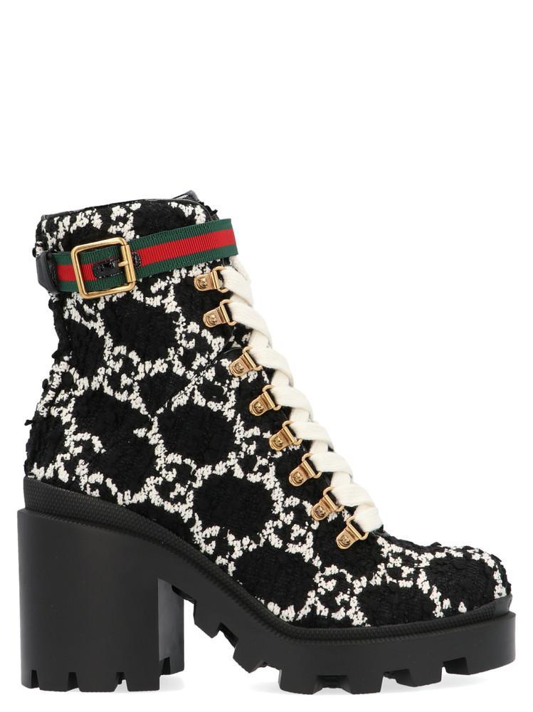 gucci tweed boots
