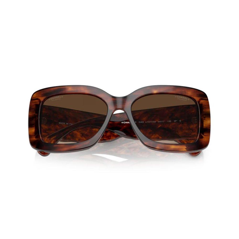 Chanel Rectangular Frame Sunglasses in Brown