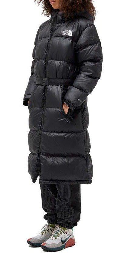 The North Face Belted Long Padded Parka in Black | Lyst