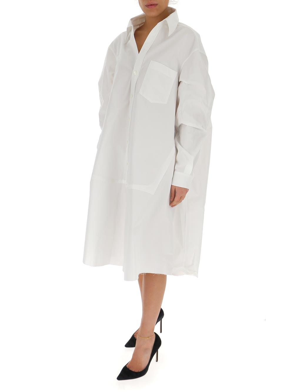 Balenciaga Oversized Shirt Dress in White | Lyst