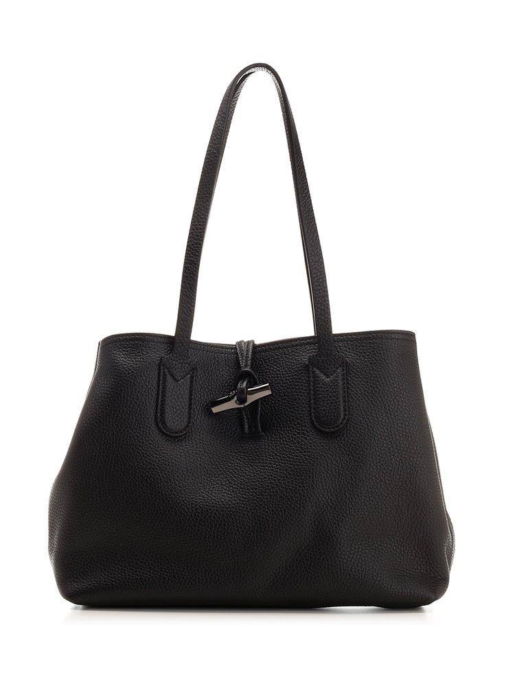 Longchamp Medium Roseau Leather Shoulder Bag - Black