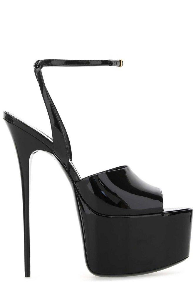 Saint Laurent Kika Platform Sandals in Black | Lyst