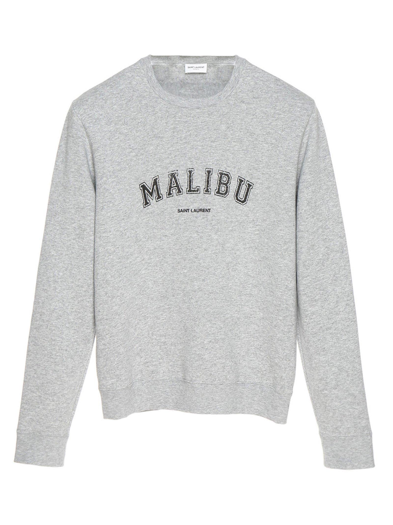 Saint Laurent Cotton Malibu Sweatshirt in Grey (Gray) for Men - Lyst