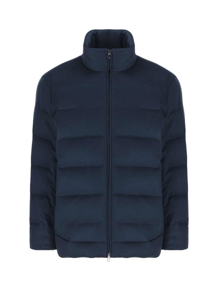 Loro Piana High-neck Quilted Jacket in Blue for Men | Lyst