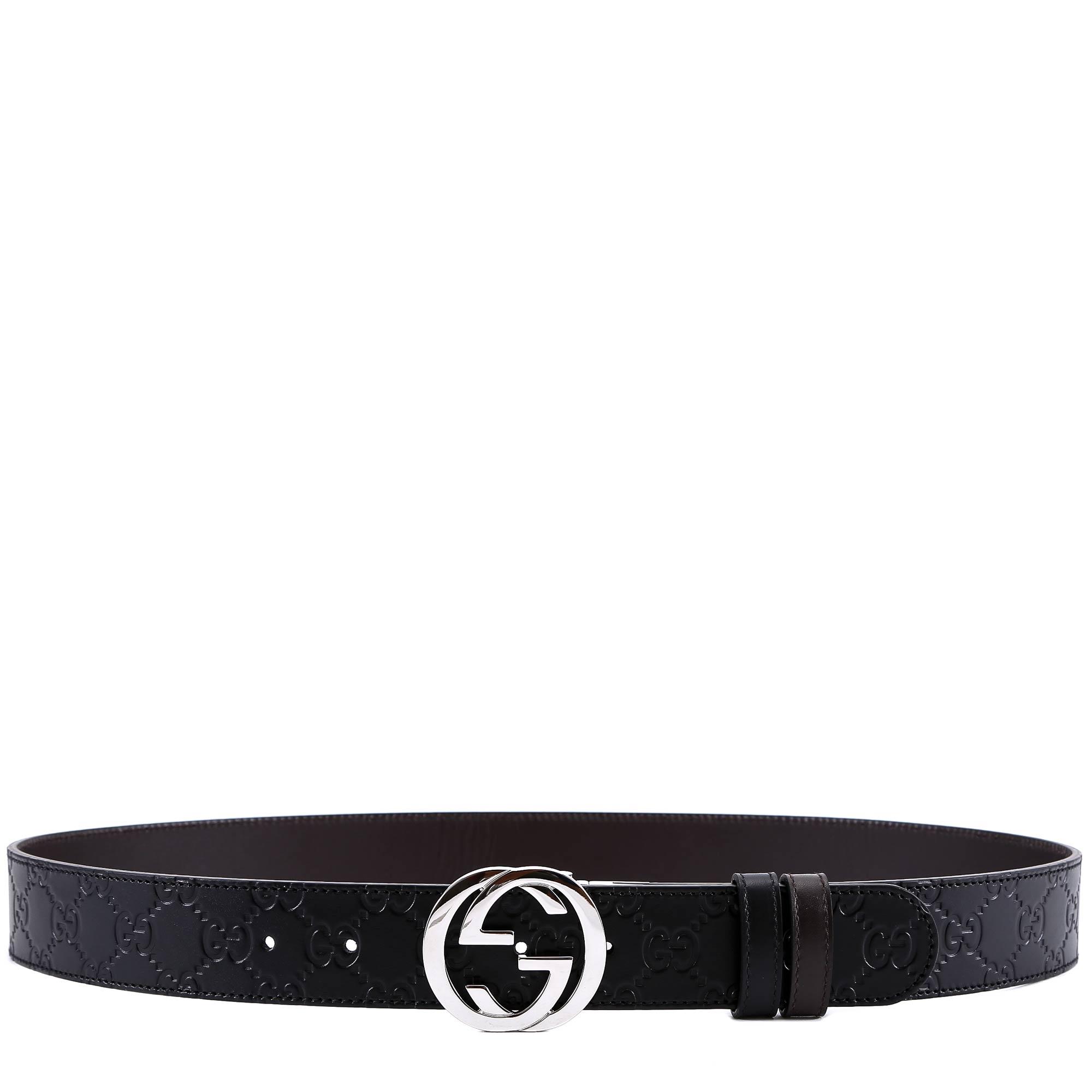 Gucci Leather Reversible Signature Belt in Black for Men - Lyst
