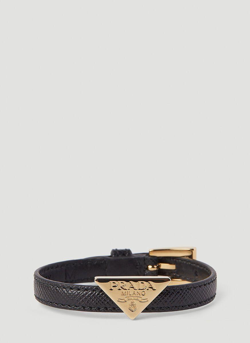Prada Saffiano Leather Bracelet in Black - Save 6% - Lyst