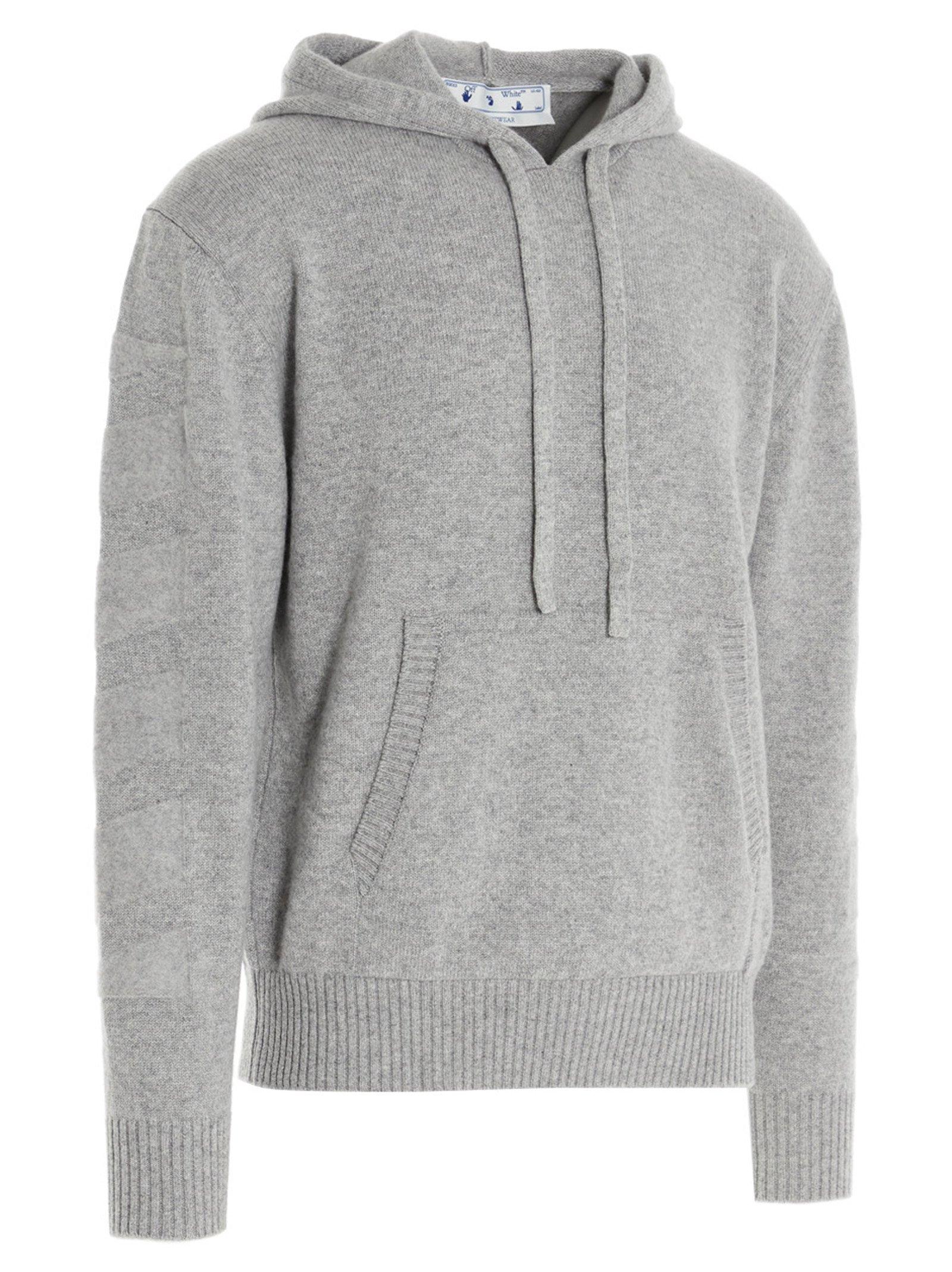Off-White c/o Virgil Abloh Diagonal Cashmere Hoodie in Grey (Gray) for ...