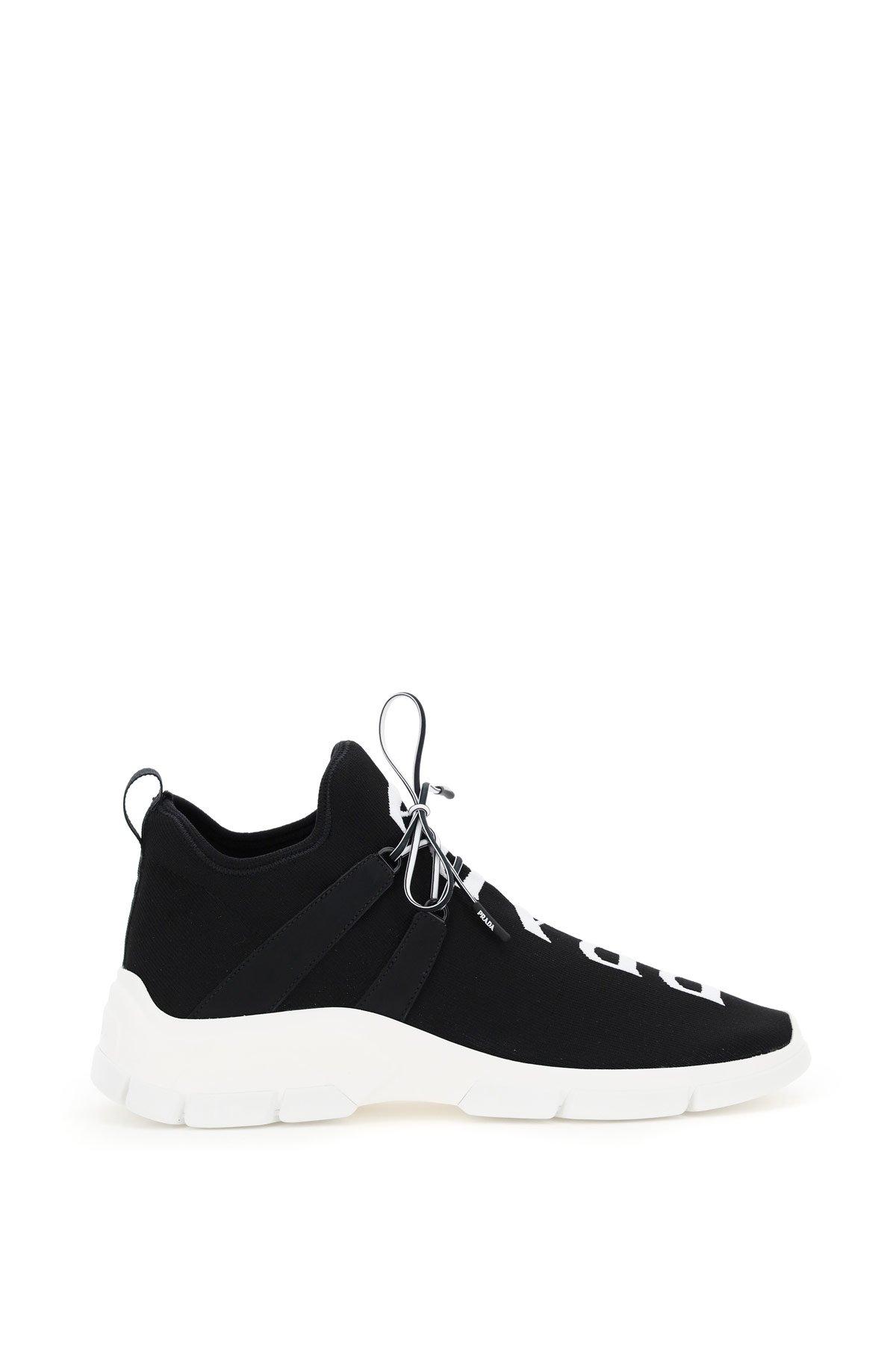 prada logo knit sneakers