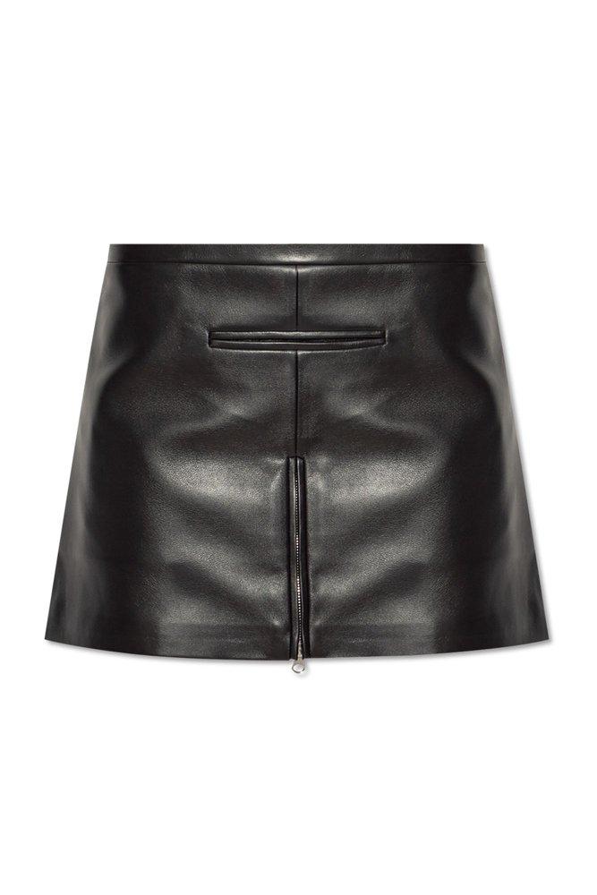 Courreges Leather Skirt in Black Lyst UK