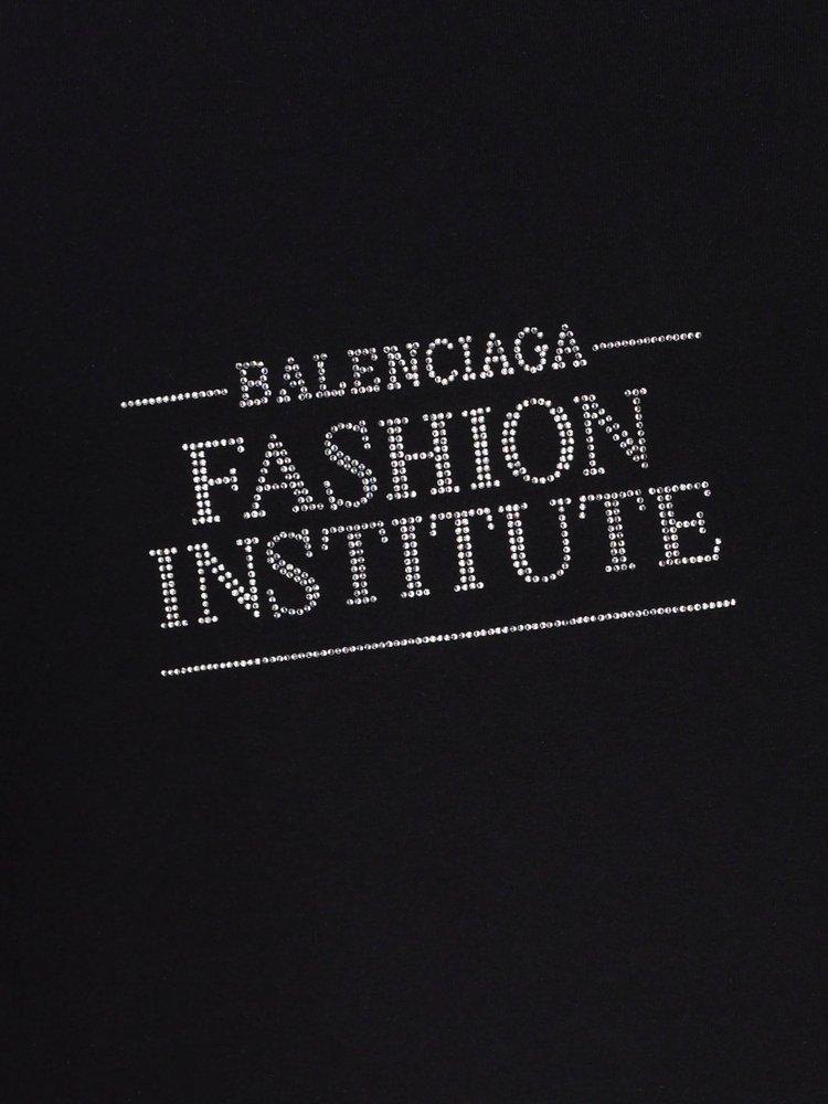 Balenciaga Slogan Embellished Long-sleeved T-shirt in Black | Lyst