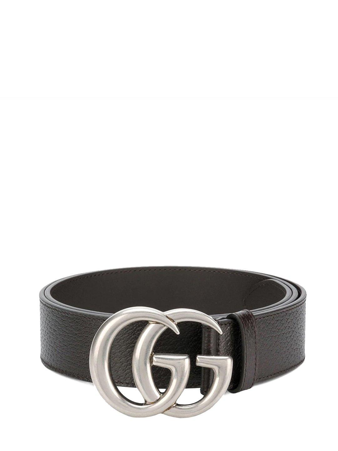gucci black belt with silver buckle