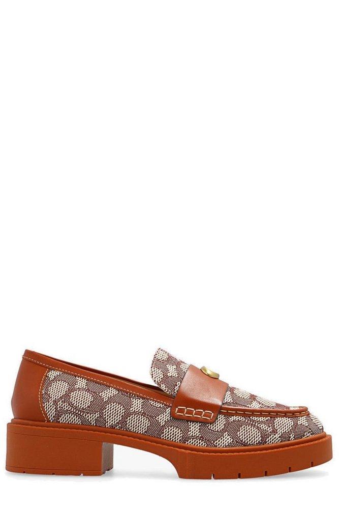 COACH Leah Signature Jacquard Loafers in Brown Lyst