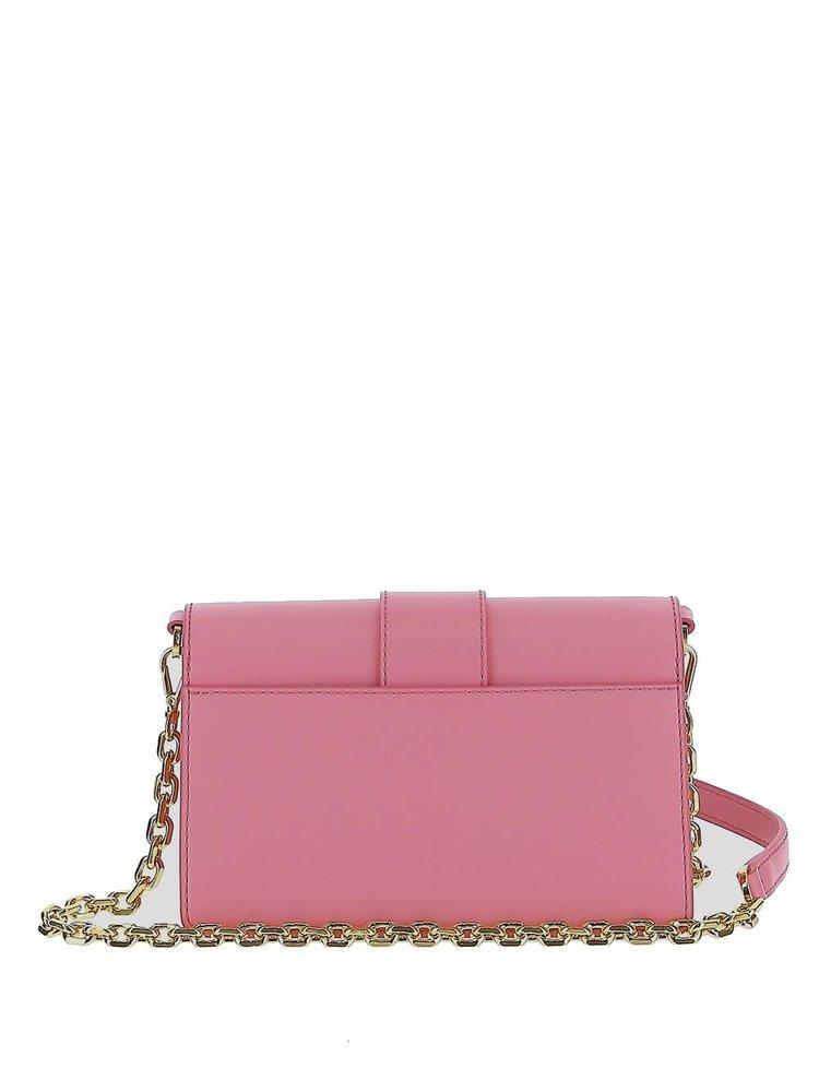 NEW MCM Pink Tracy Monogram Logo Leather Wallet on Chain Crossbody Bag For  Sale at 1stDibs