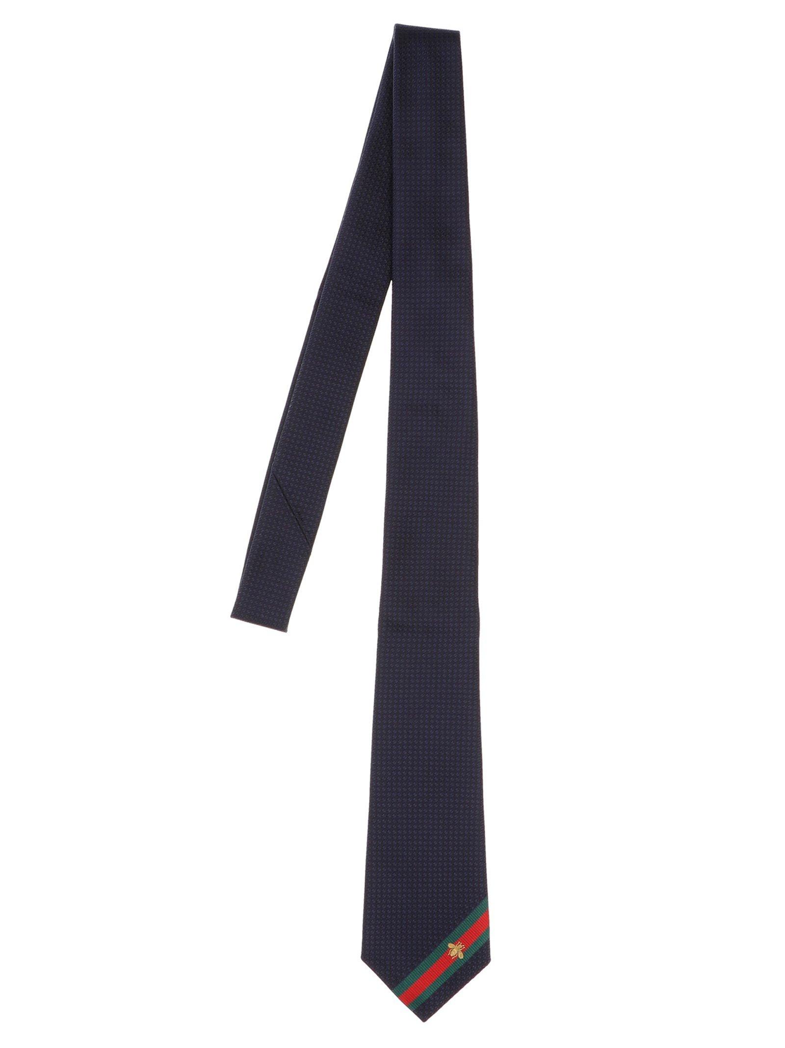 Gucci Silk Tie With Bee Web in Blue for Men - Save 33% | Lyst ...
