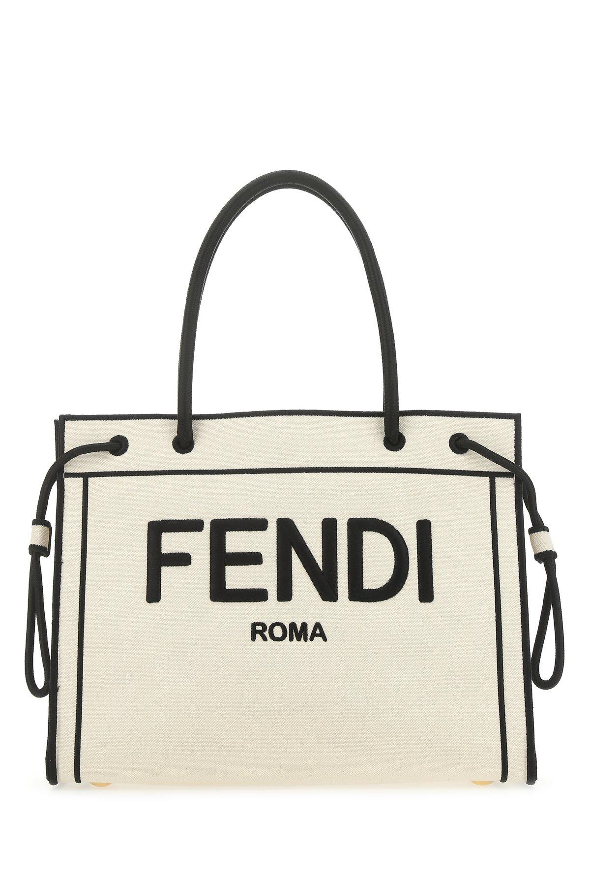 Fendi Synthetic Roma Medium Shopper Tote Bag in White - Lyst