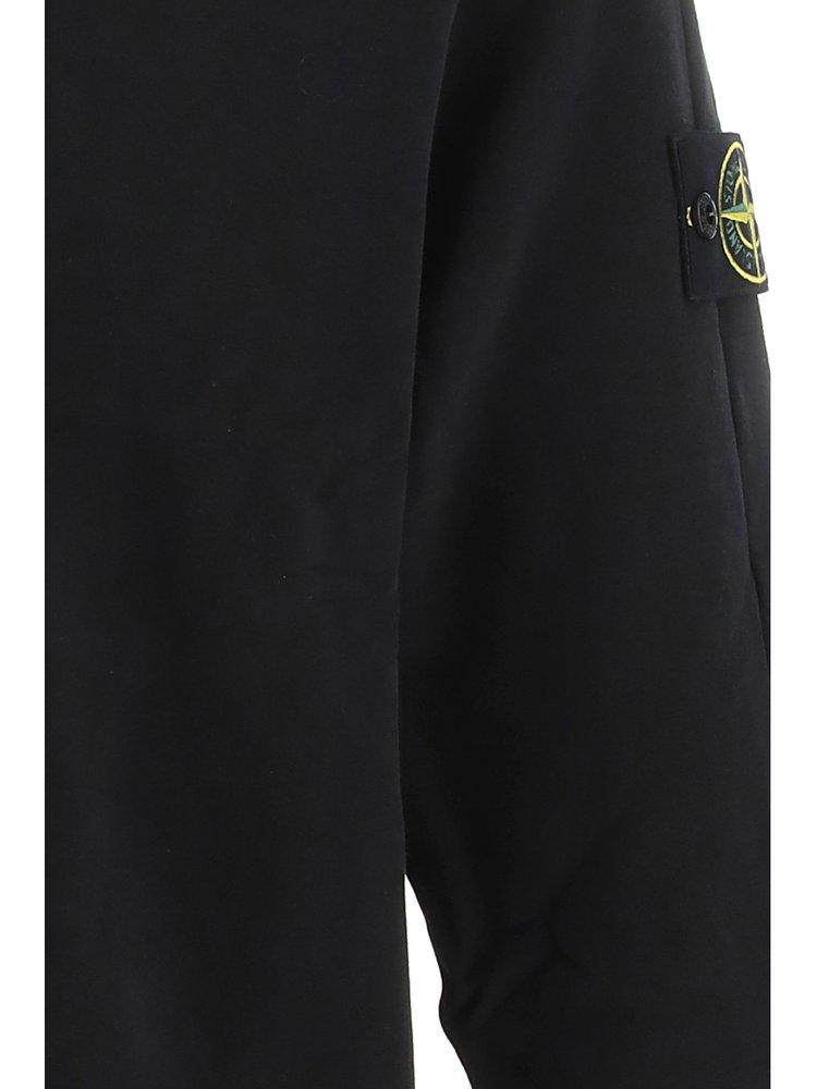 Stone Island Logo Patch Sweatshirt in Black for Men | Lyst