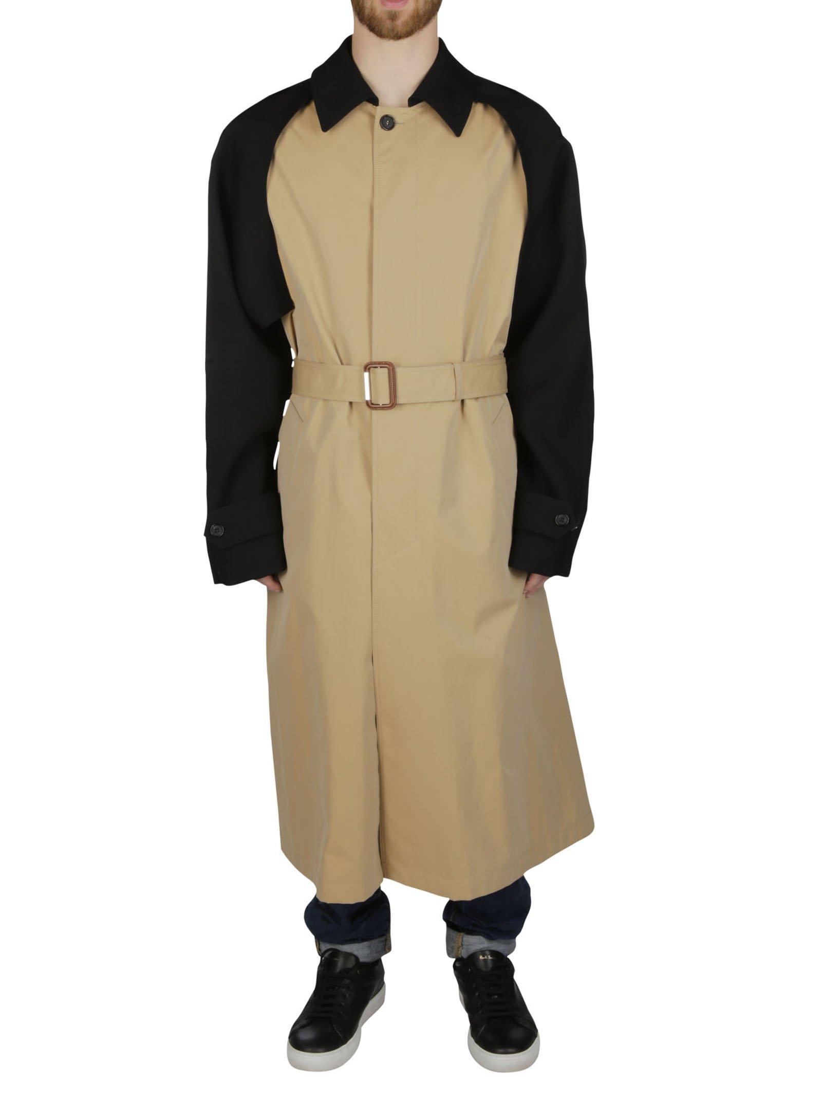 Alexander McQueen Cotton Belted Two-tone Trench Coat in Beige (Natural ...