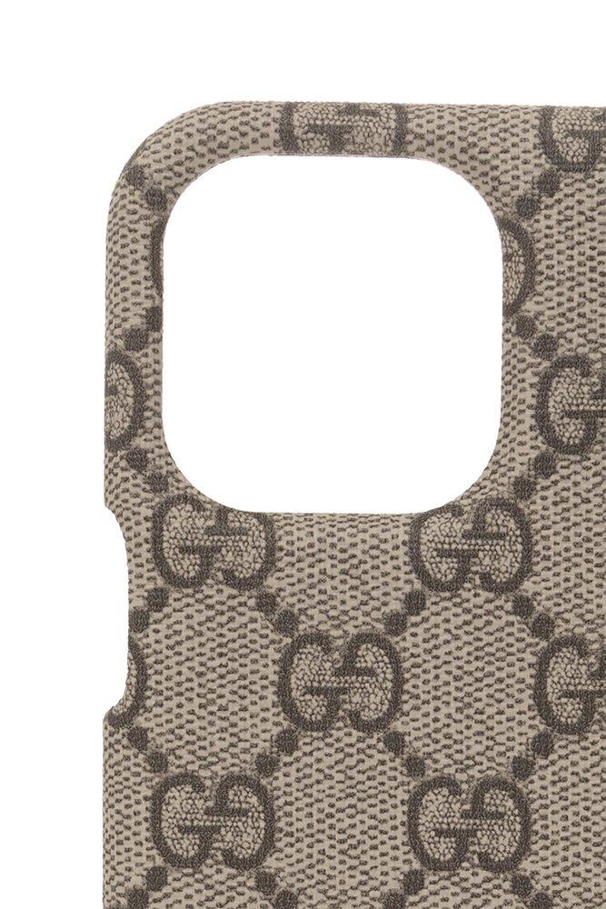 GUCCI GGパターン レザー iPhone14ケース グッチiphone15/15promax斜めがけケースレザー製 高級感iphone14