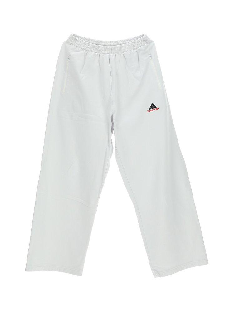 Balenciaga X Adidas Logo-detailed Baggy Sweatpants in White for Men | Lyst