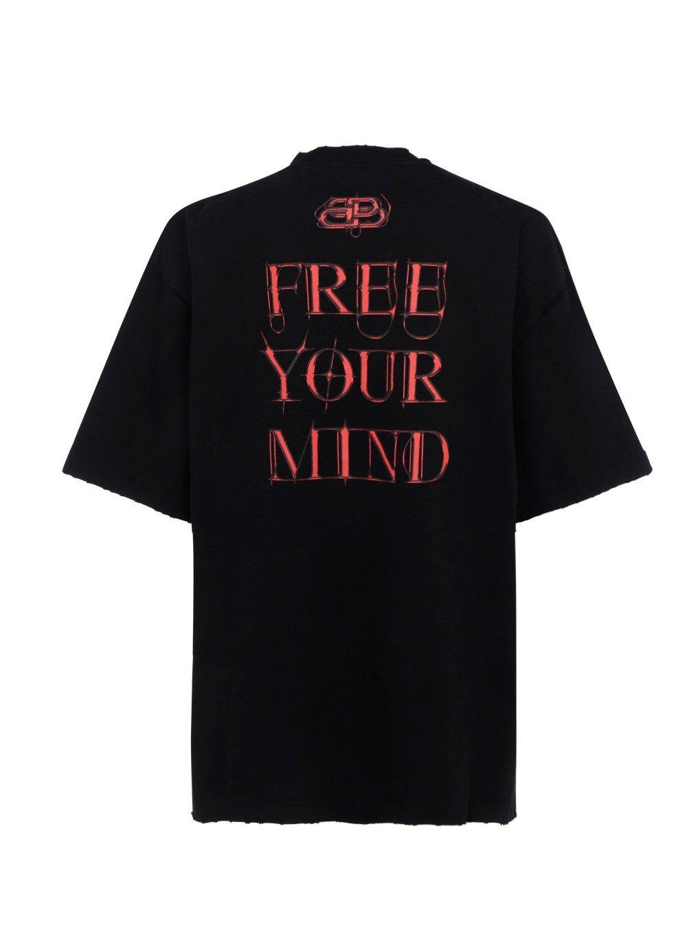 BALENCIAGA FREE YOUR MIND ロゴプリントTシャツ Balenciaga Free Your Mind T-shirt in Black for Men | Lyst UK