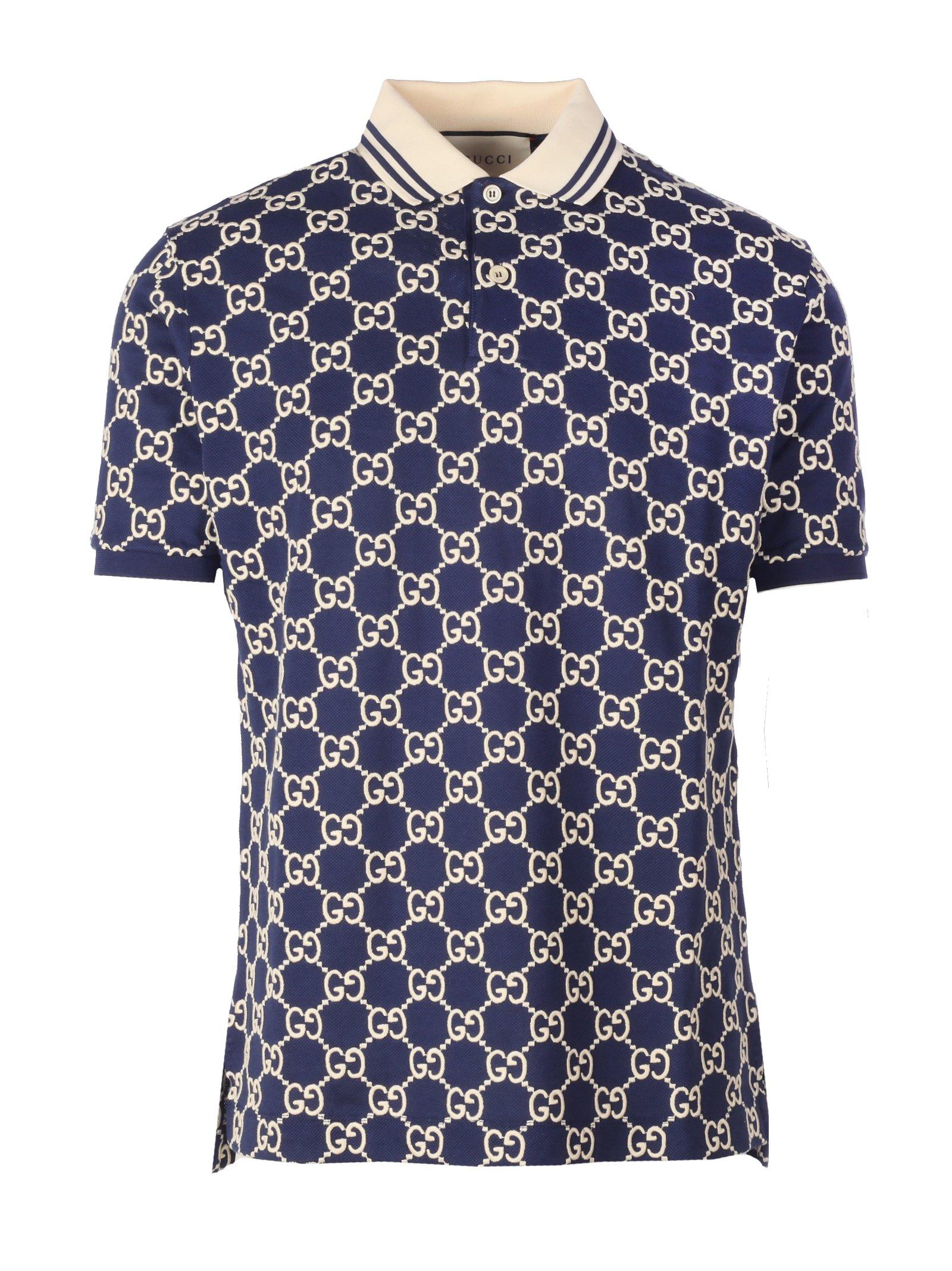 Gucci Cotton GG Supreme Polo Shirt in Blue for Men - Save 10% - Lyst