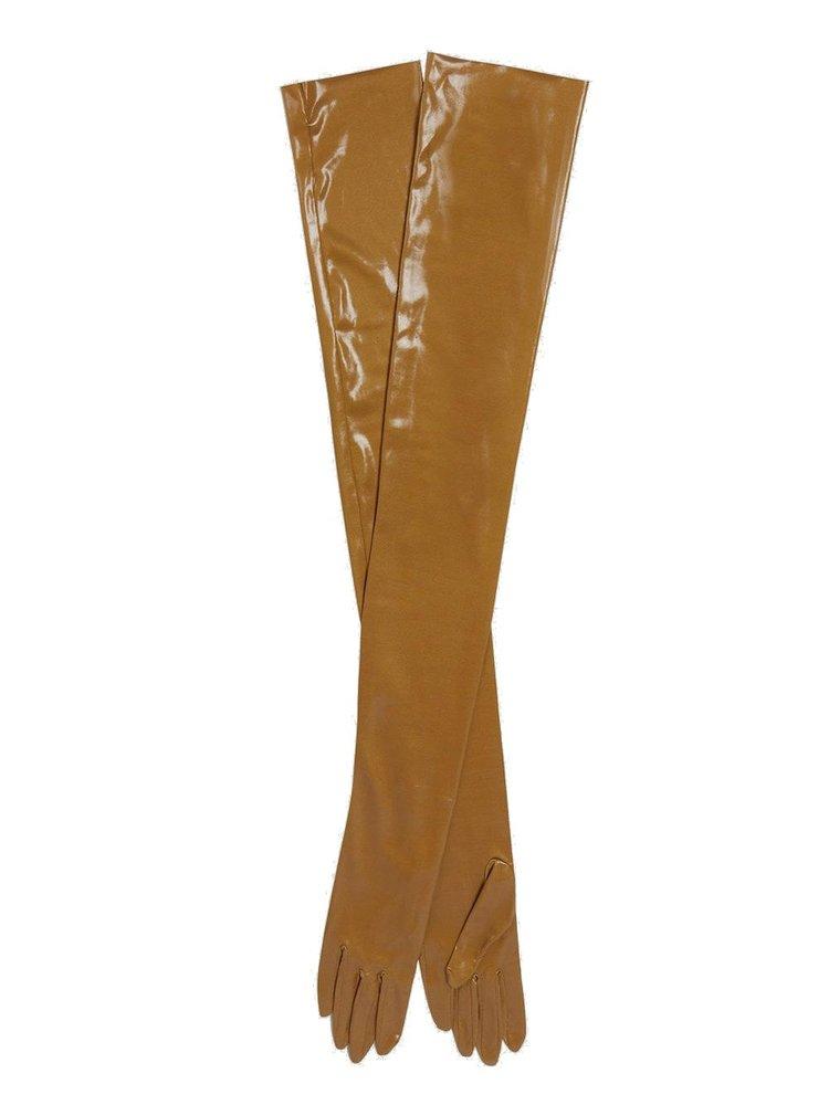 Long brown hot sale gloves