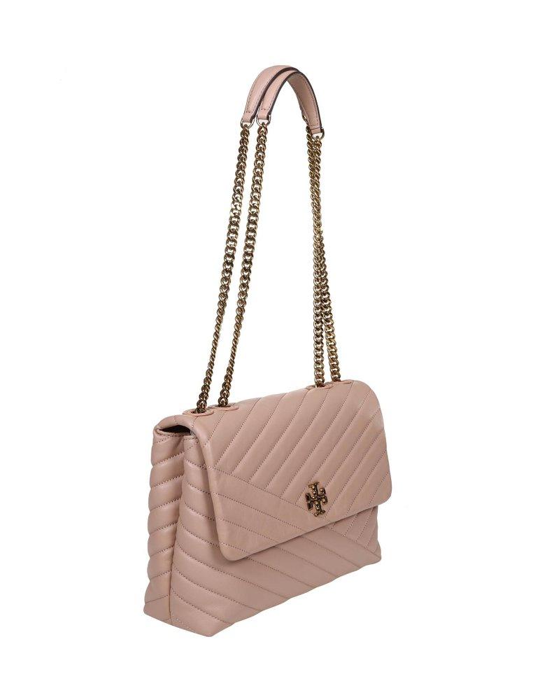 Tory Burch Kira Chevron Convertible Shoulder Bag with Adjustable Strap For Women (Nude, OS)