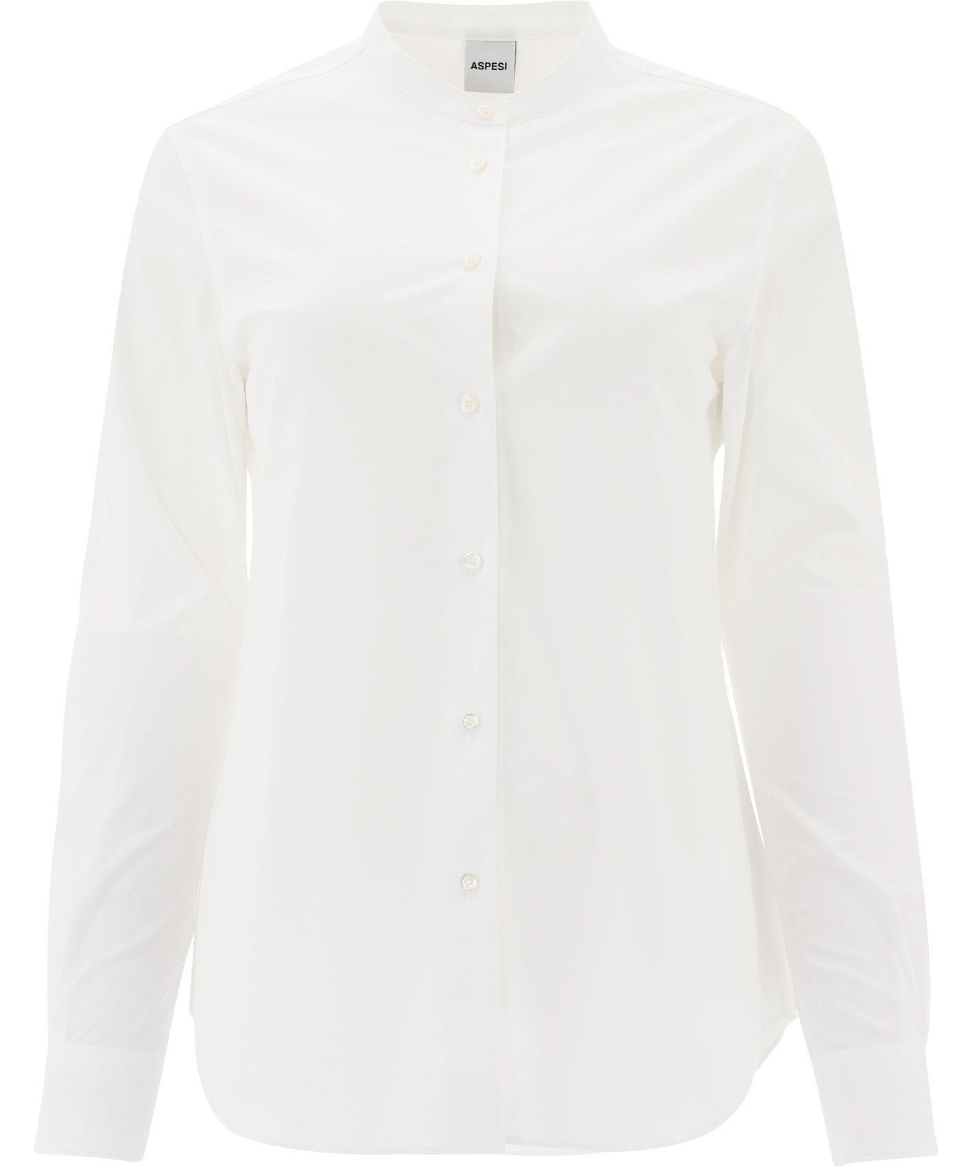 Aspesi Cotton Collarless Shirt in White - Save 14% - Lyst