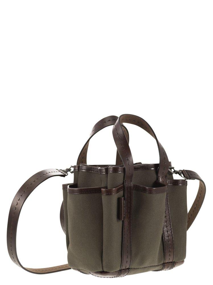 Max Mara Gardenca Basxs Giardiniera Mini Canvas And Leather