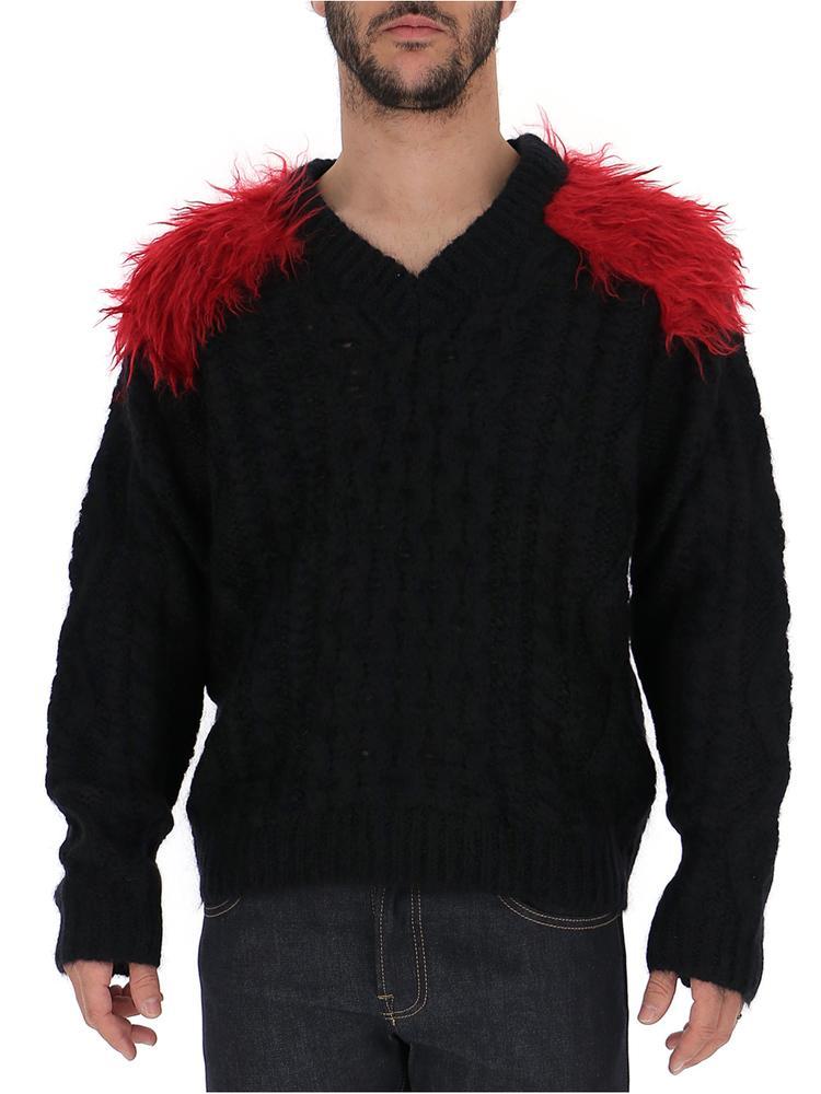 red fur sweater