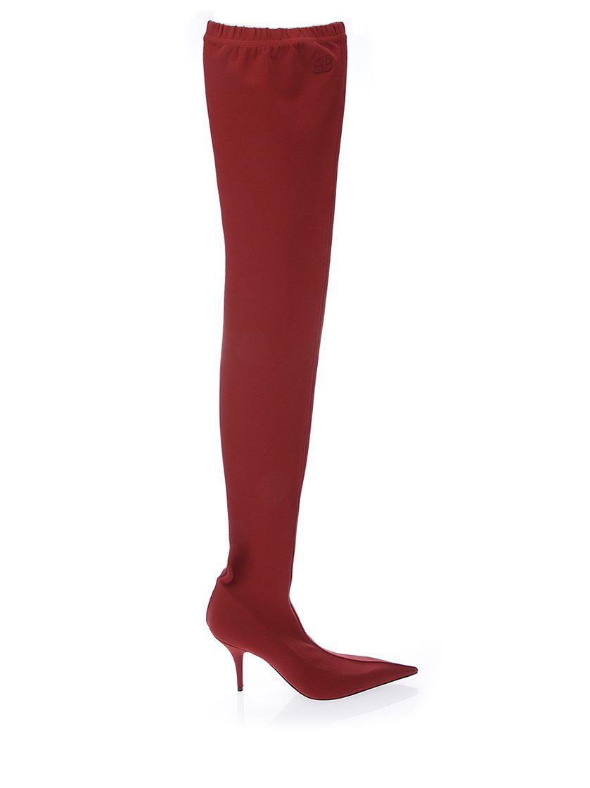 red pointed boots