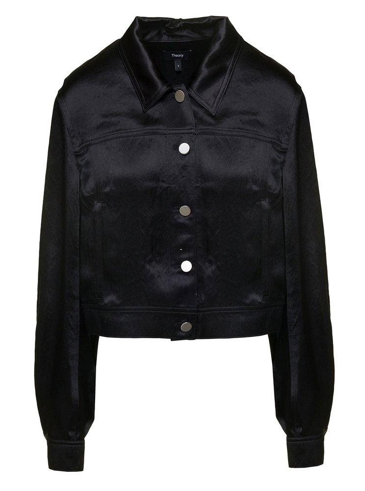 Shop Theory Cropped Knit Trucker Jacket