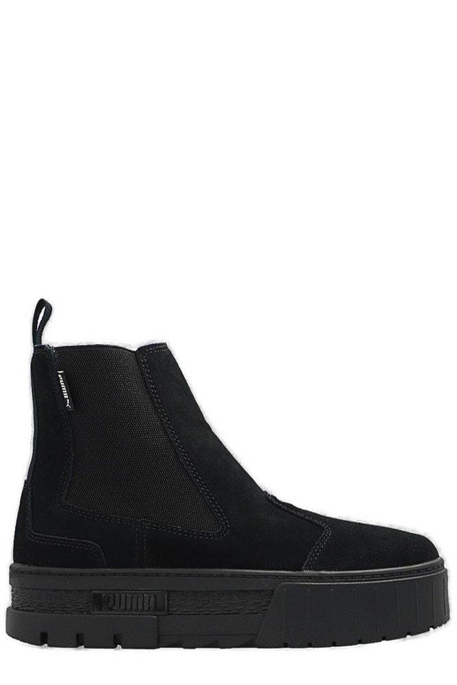 PUMA Mayze Chelsea Round Toe Boots in Black Lyst Australia