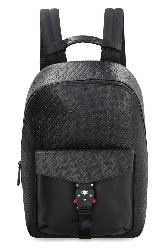 Montblanc Logo Embossed Backpack in Black for Men Lyst