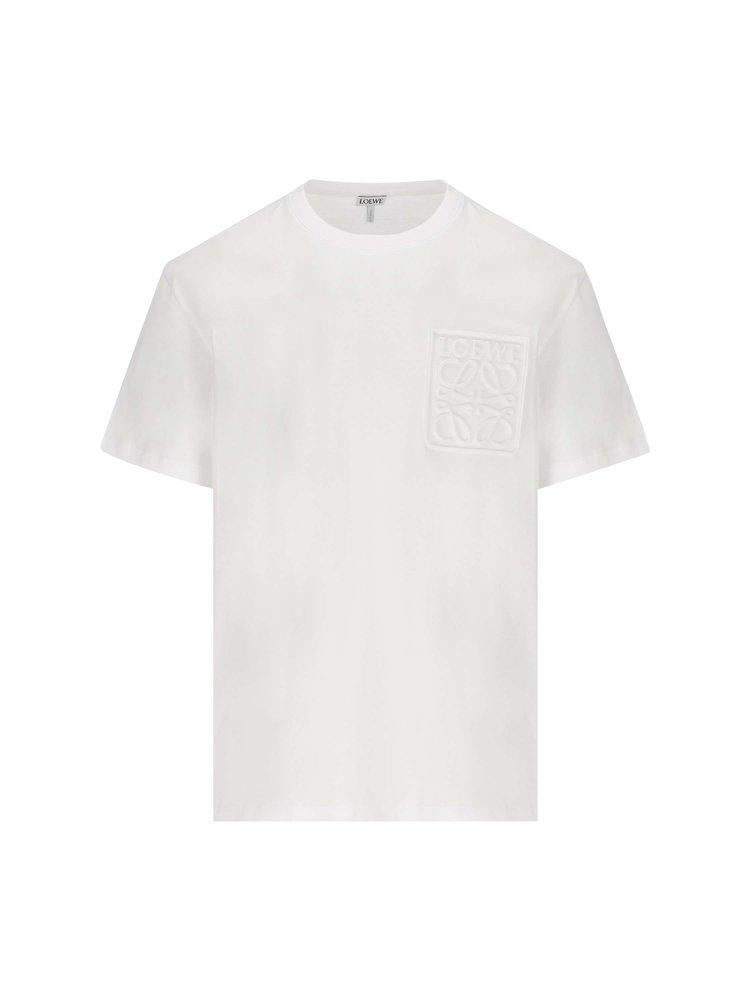 Loewe Anagram Logo Embossed Crewneck T-shirt in White for Men | Lyst