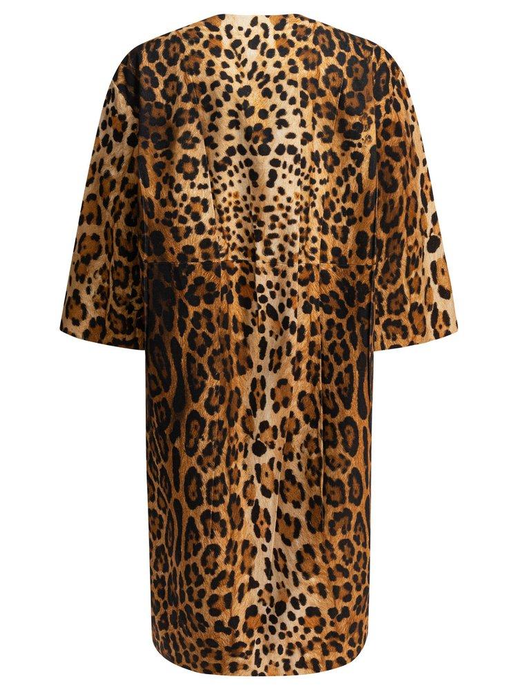 コート Prada Single-breasted overcoat in animalier drill Prada Single-breasted overcoat in animal-print drill