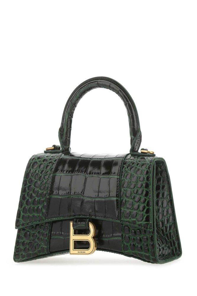 Balenciaga Hourglass Xs Top Handle Bag in Green | Lyst