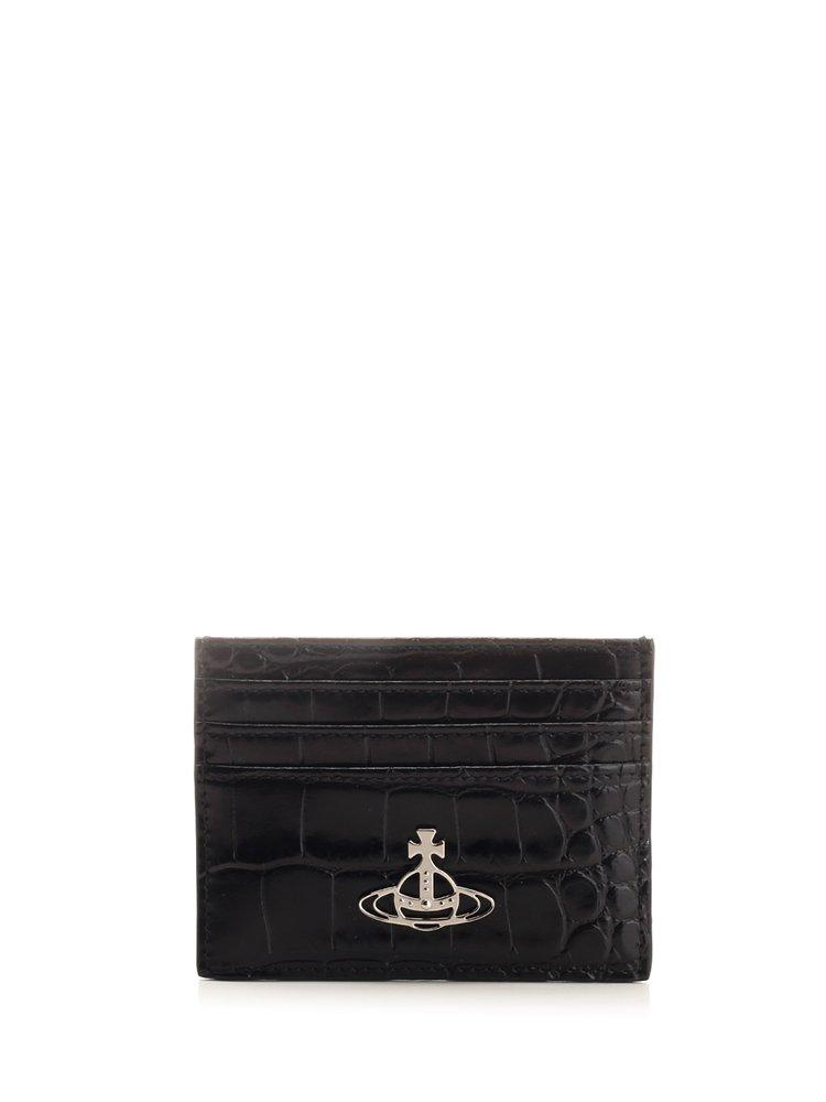 Vivienne Westwood Orbplaque Embossed Card Holder in Black Lyst