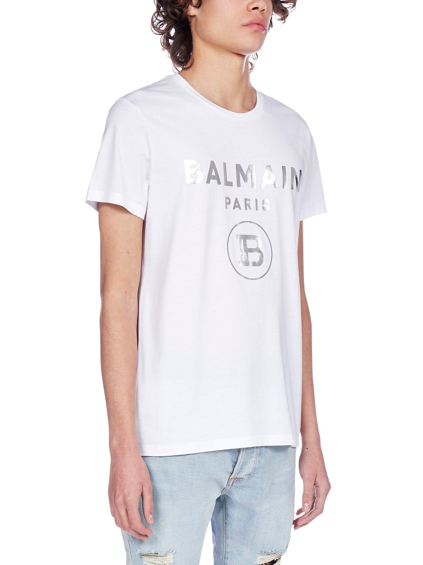 White t shirt sales with silver print
