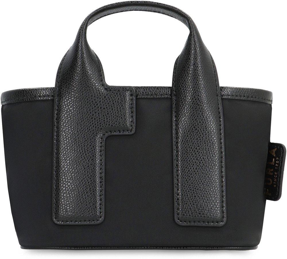 Furla Piuma Zipped Mini Tote Bag in Black | Lyst