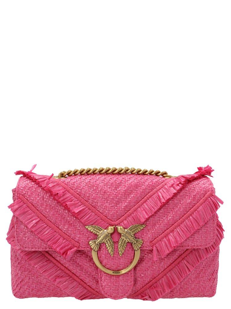 Pinko Puff Fringe Chevron Lady Love Bag in Pink | Lyst