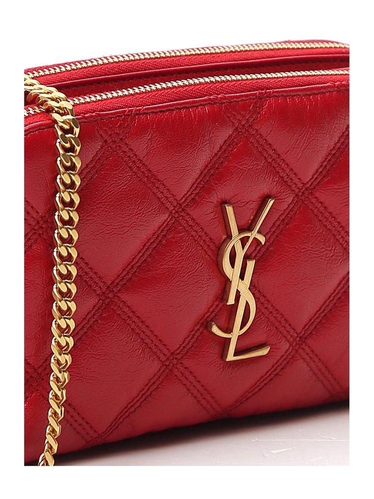 Saint Laurent Becky Double Zip Pouch Bag in Red Lyst