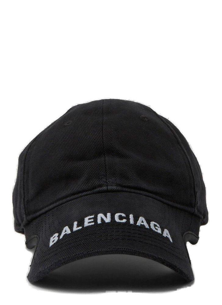 Balenciaga Logo Brim Baseball Cap in Black for Men | Lyst